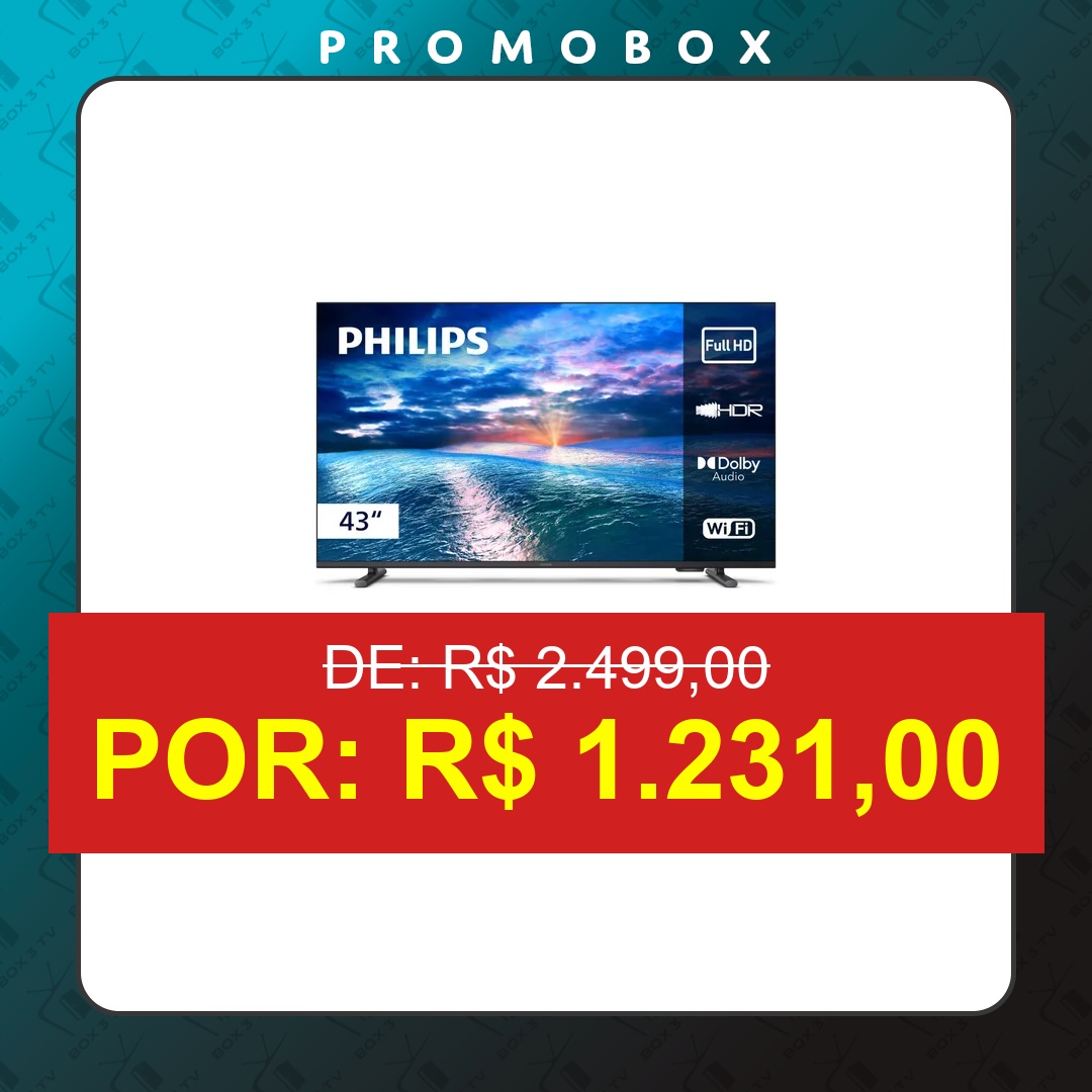 OFERTA: Smart Tv Philips 43  Full Hd 43pfg6910/78 Wi-fi – R$ 1.231,00