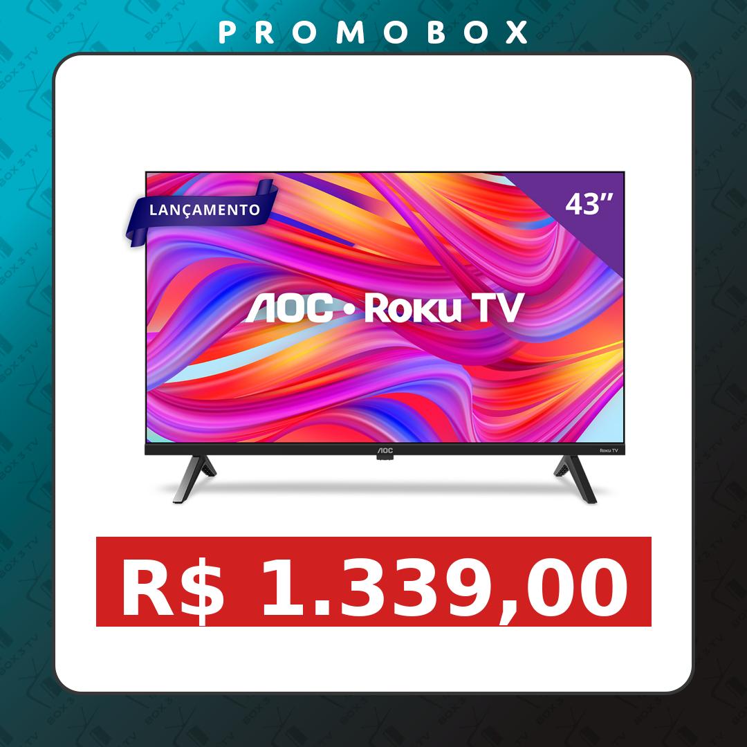 Mercado Livre: Smart TV 43″ FULL HD AOC Roku TV 43S5045/78G HDMI 1 USB Wifi
