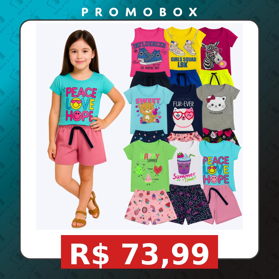 Mercado Livre: Kit 10 Peças De Roupa Conjunto Infantil Menina = 5 Conjuntos Cor Menina / 8 Anos